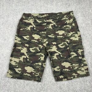 Y2K Roadblock Cargo Shorts Mens 40 Green Camo Camouflage Cotton Utility Military